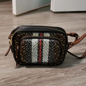 Burberry Monogram Stripe E-Canvas Camera Bag